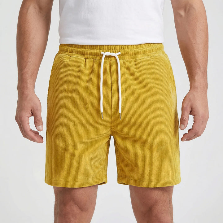 Ribvelo - Pantaloncini casual da uomo con texture a coste