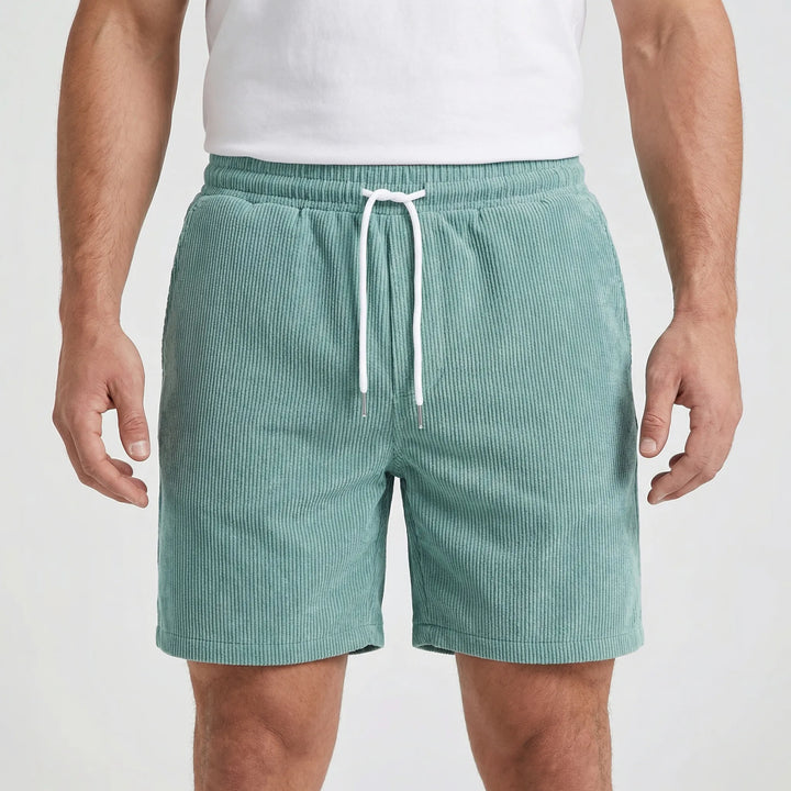 Ribvelo - Pantaloncini casual da uomo con texture a coste