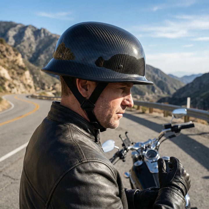Ridlux - Casco a mezzo casco in stile vintage per motociclisti