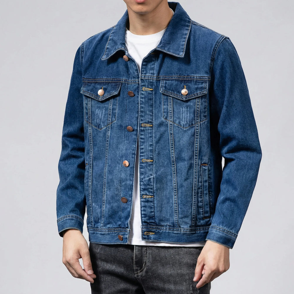 Ruveko - Giacca di jeans classica con abbottonatura frontale