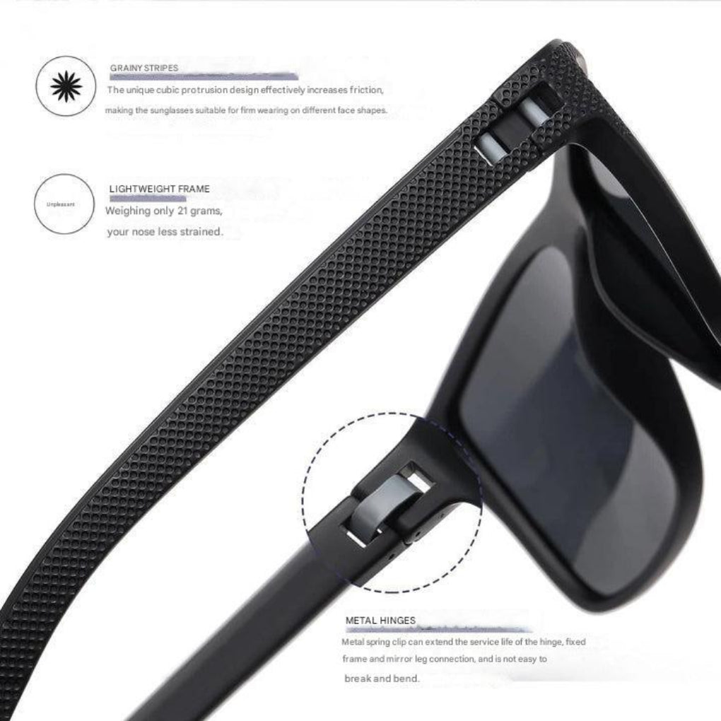 Solvion – Set di 3 occhiali da sole polarizzati squadrati UV400