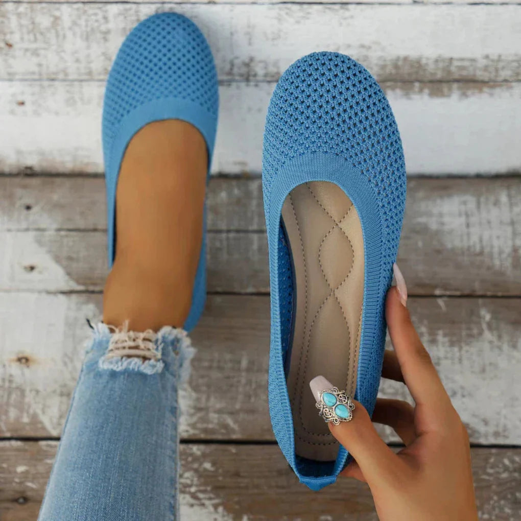 Ballerine slip-on in mesh traspirante da donna