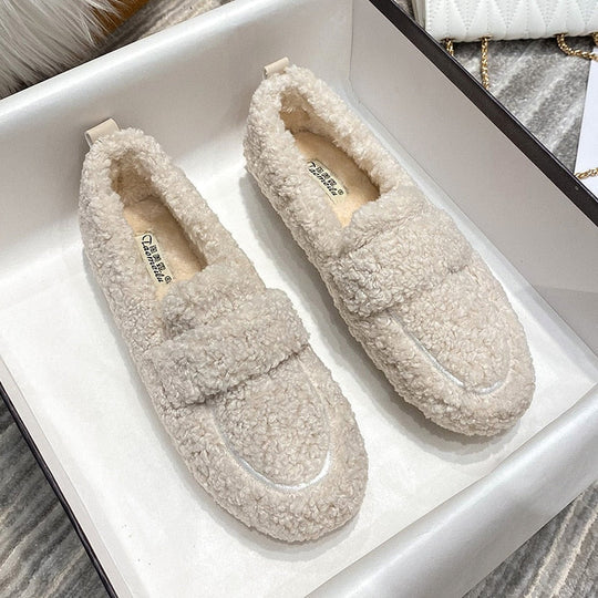 Pantofole in peluche con suola antiscivolo da donna