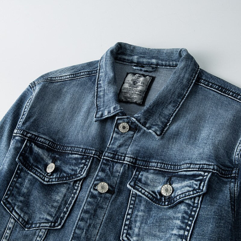 Atteggiamento Biker - Giacca in Denim per Uomini