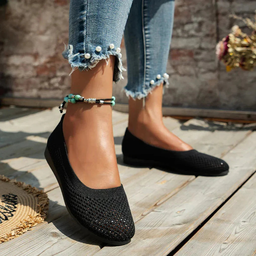 Ballerine slip-on in mesh traspirante da donna