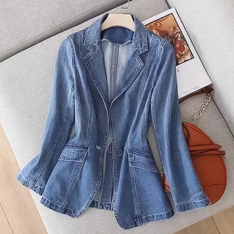 Giacca blazer in denim da donna