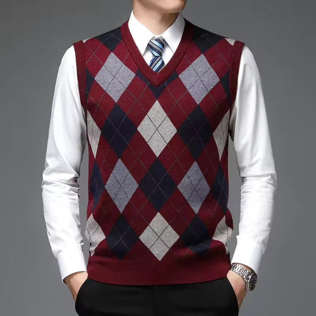 Maglione Senza Maniche V-Collo per Uomini