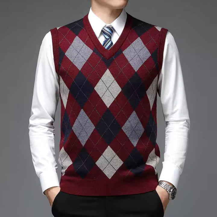 Maglione Senza Maniche V-Collo per Uomini