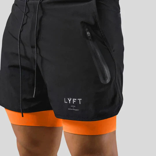 Pantaloni sportivi 2 in 1 con strato a compressione da uomo