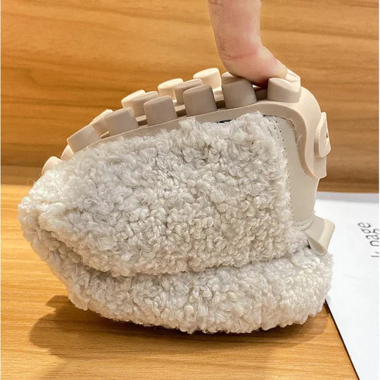 Pantofole in peluche con suola antiscivolo da donna