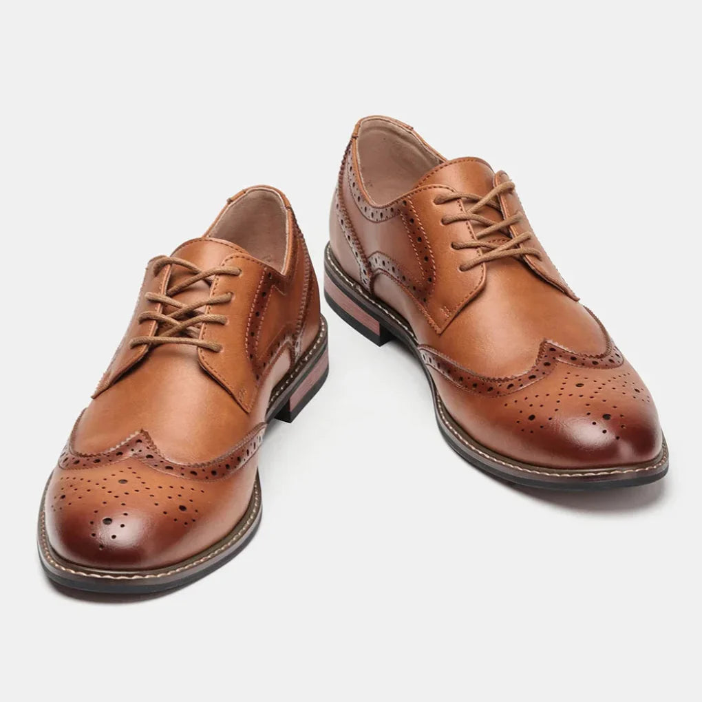 Scarpe Oxford brogue in pelle con lacci da uomo
