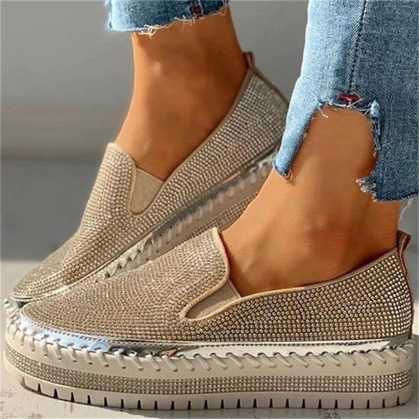 Scarpe slip-on con dettagli brillanti