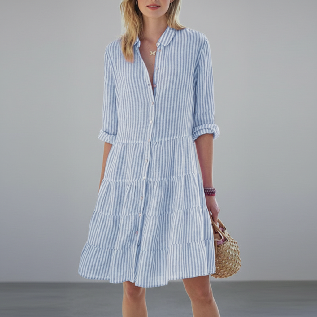 Abito Eleganza Casual con una Silhouette a Strati Leggera