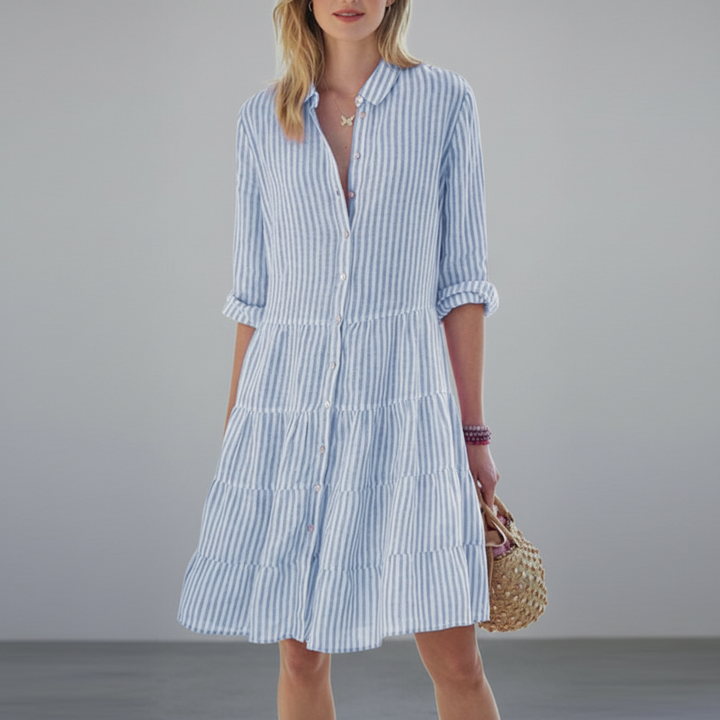 Abito Eleganza Casual con una Silhouette a Strati Leggera
