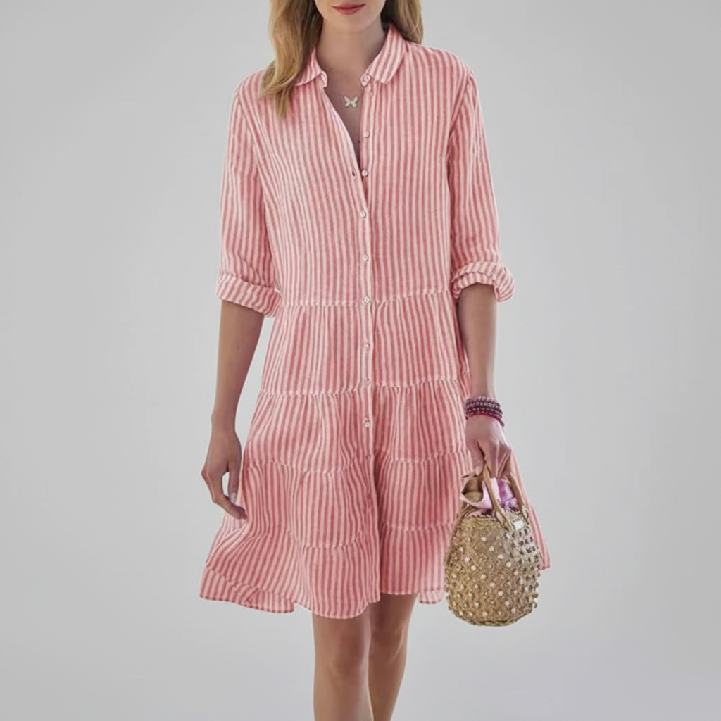 Abito Eleganza Casual con una Silhouette a Strati Leggera