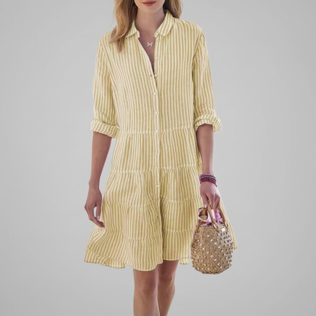 Abito Eleganza Casual con una Silhouette a Strati Leggera
