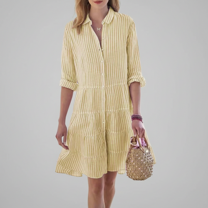 Abito Eleganza Casual con una Silhouette a Strati Leggera