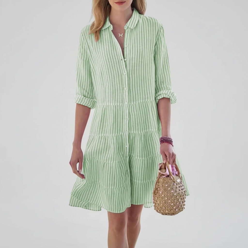 Abito Eleganza Casual con una Silhouette a Strati Leggera