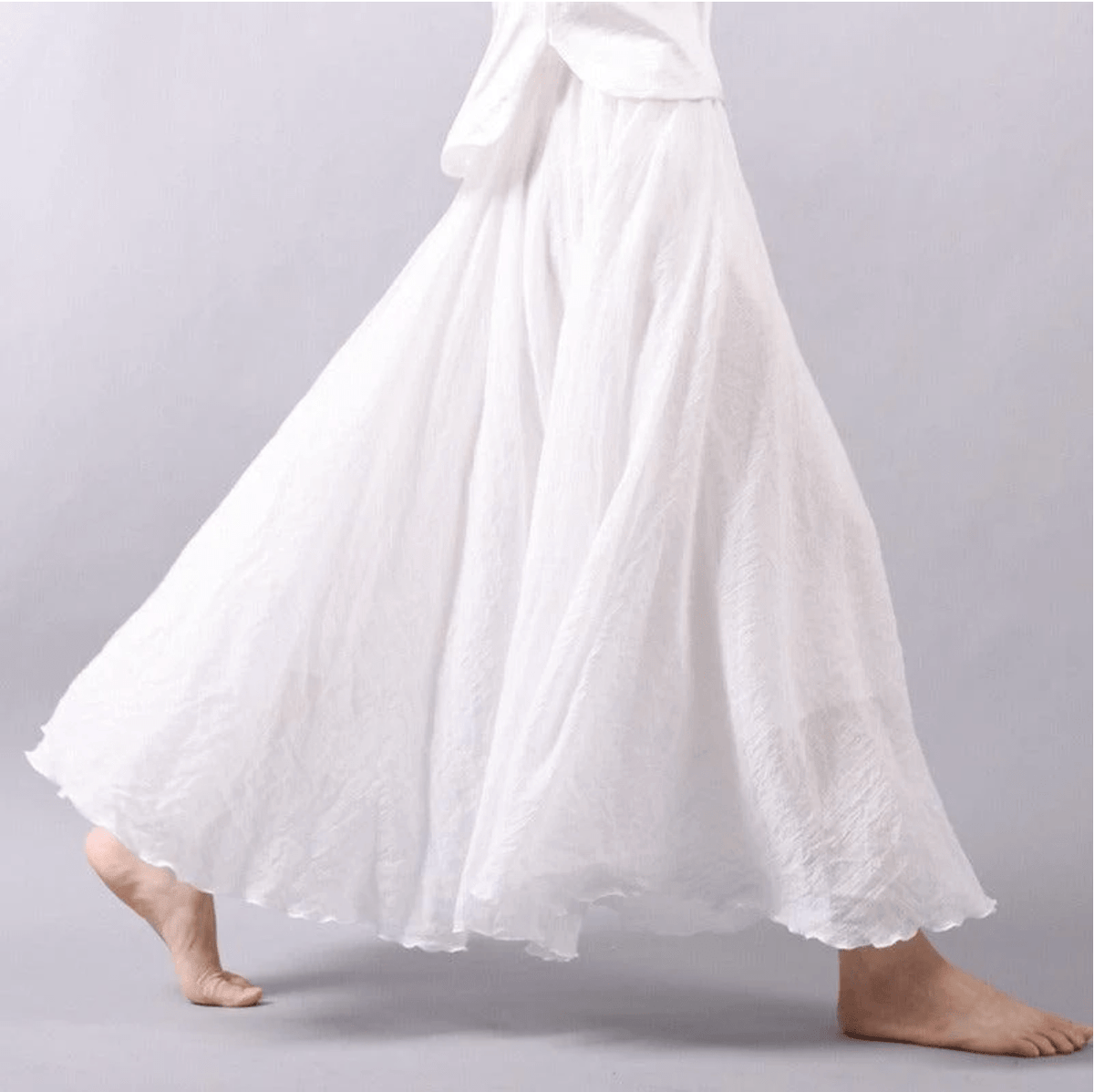 Gonna lunga in lino stile boho da donna