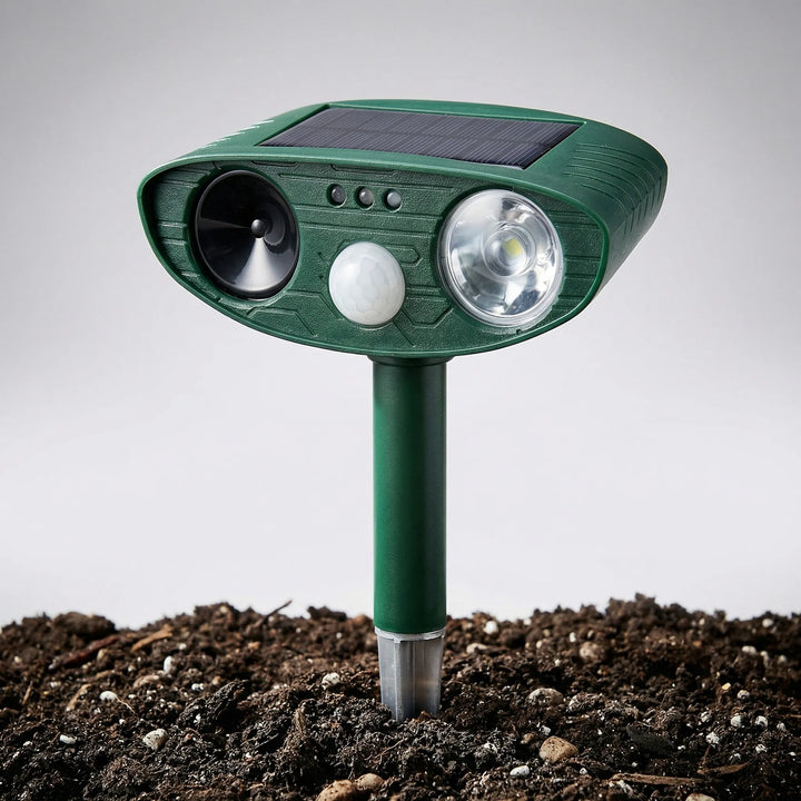 Scurrex - Paletto repellente per animali a ultrasuoni ad energia solare