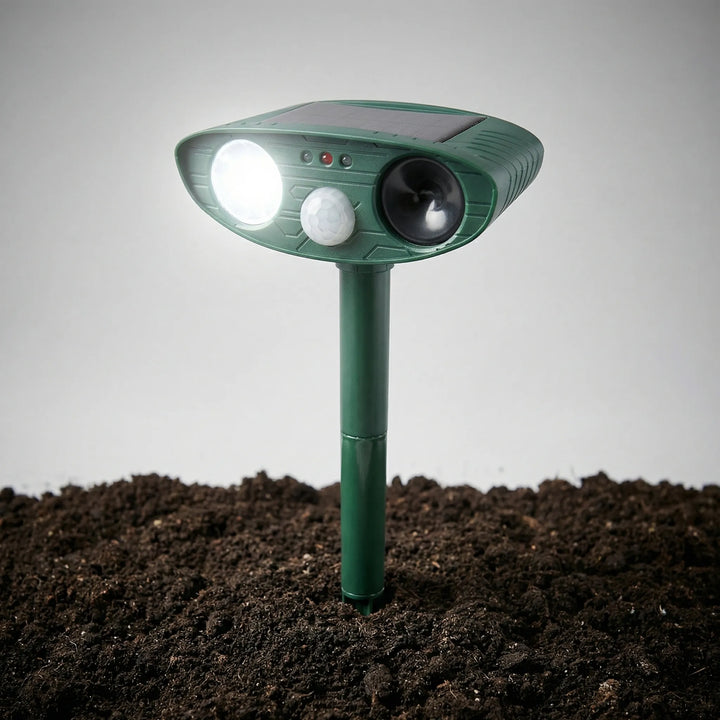 Scurrex - Paletto repellente per animali a ultrasuoni ad energia solare