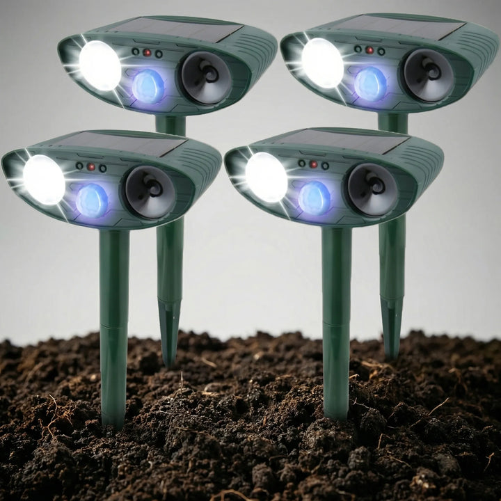 Scurrex - Paletto repellente per animali a ultrasuoni ad energia solare