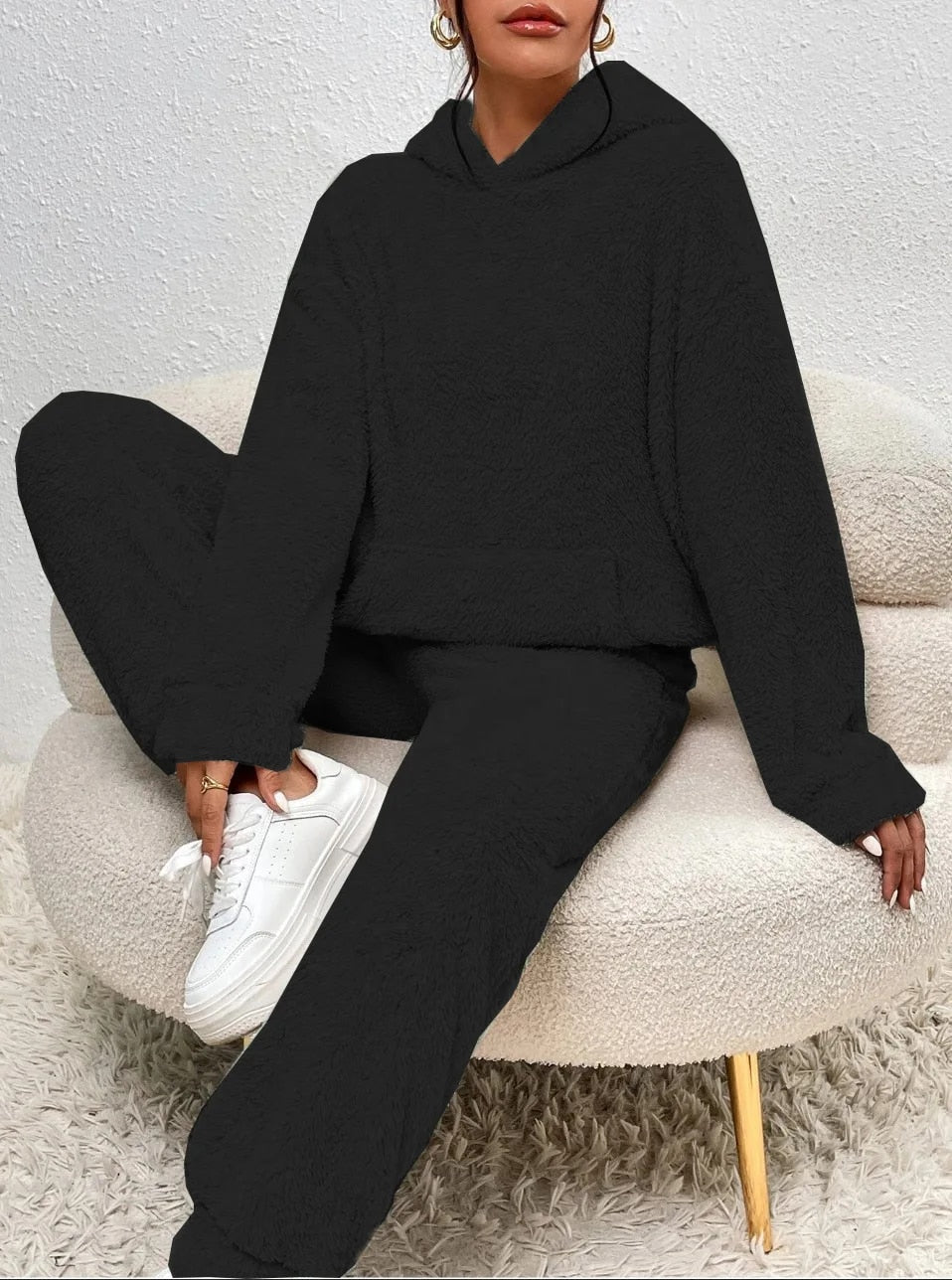 Tuta da casa con cappuccio in peluche ultra confortevole: eleganza avvolgente per momenti di relax