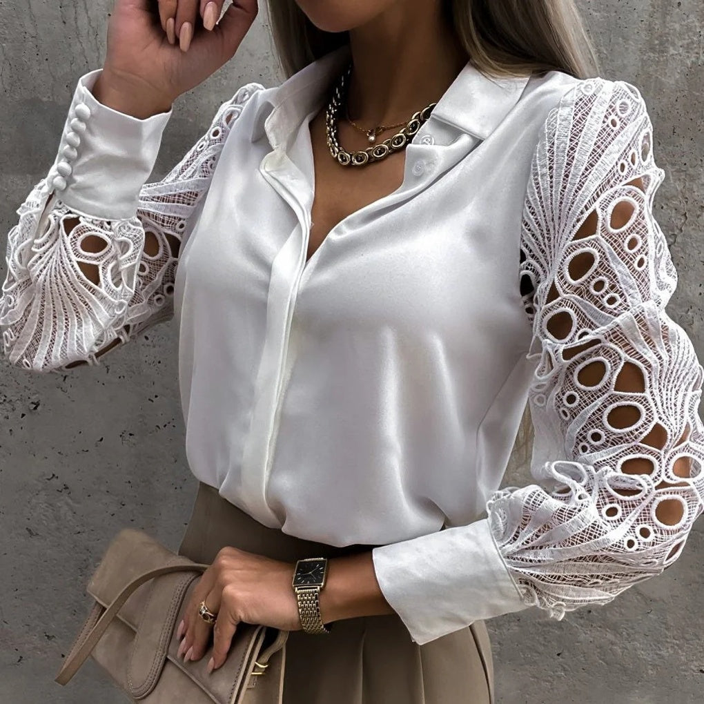 Blusa casual con bottoni da donna