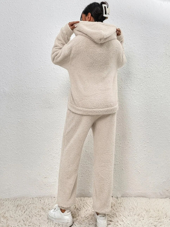 Tuta da casa con cappuccio in peluche ultra confortevole: eleganza avvolgente per momenti di relax