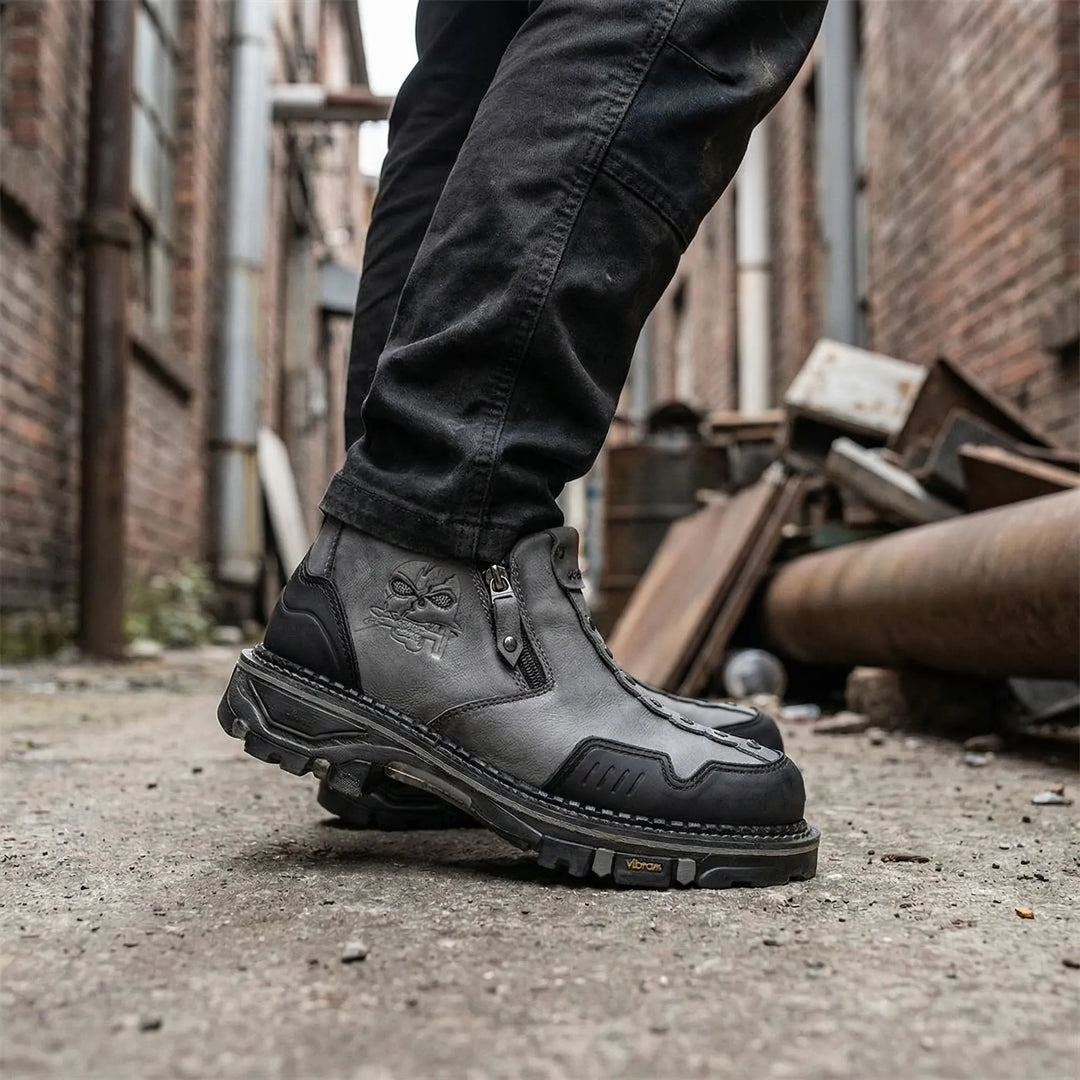 Skullgrip - Stivaletto da uomo con dettaglio a teschio