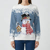 Maglia Collo Crew con Pupazzo di Neve Grafico
