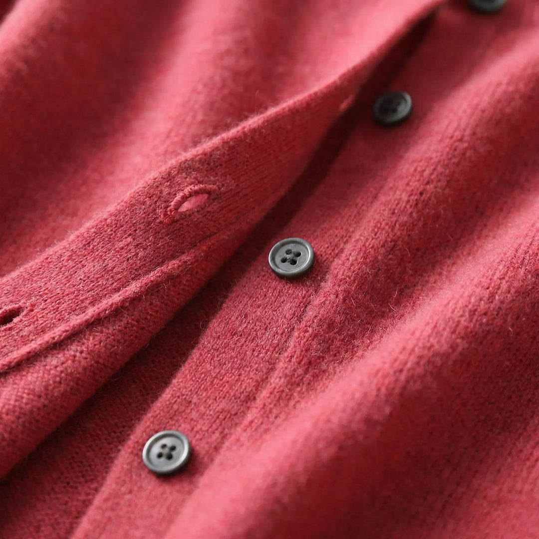 Cardigan da donna Softera con scollo a O e abbottonatura frontale