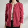 Cardigan con Pulsante Frontale e Collo O per Donne