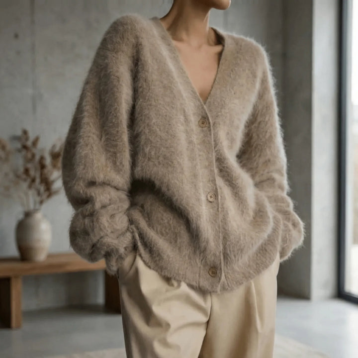 Cardigan da donna Softrelle con scollo a V e abbottonatura frontale