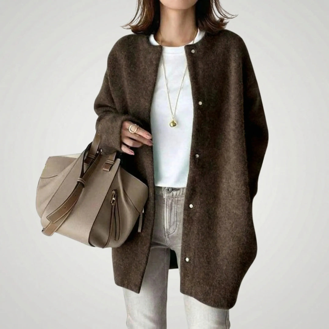 Softwren - Cardigan oversize in maglia con abbottonatura frontale