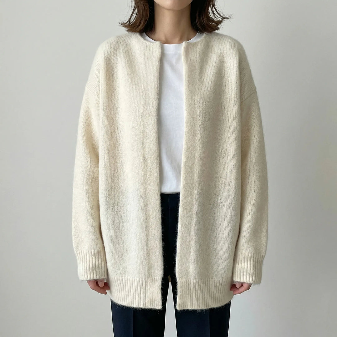 Softwren - Cardigan oversize in maglia con abbottonatura frontale