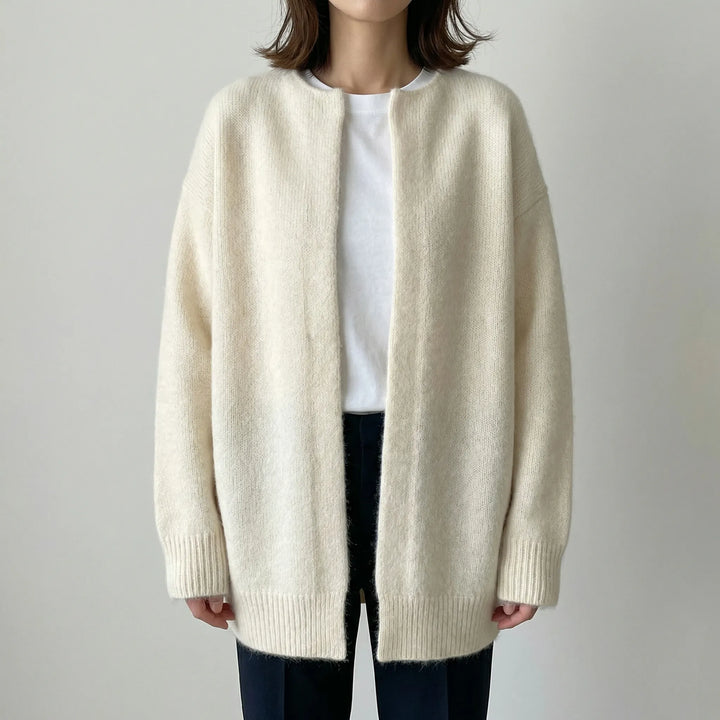 Softwren - Cardigan oversize in maglia con abbottonatura frontale