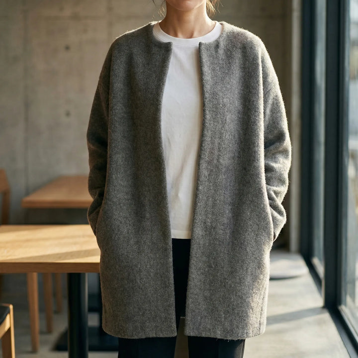 Softwren - Cardigan oversize in maglia con abbottonatura frontale