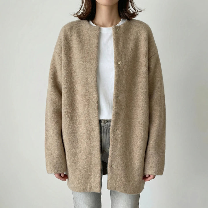 Softwren - Cardigan oversize in maglia con abbottonatura frontale