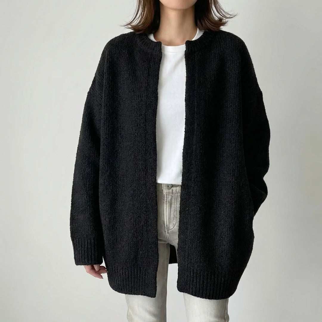 Softwren - Cardigan oversize in maglia con abbottonatura frontale