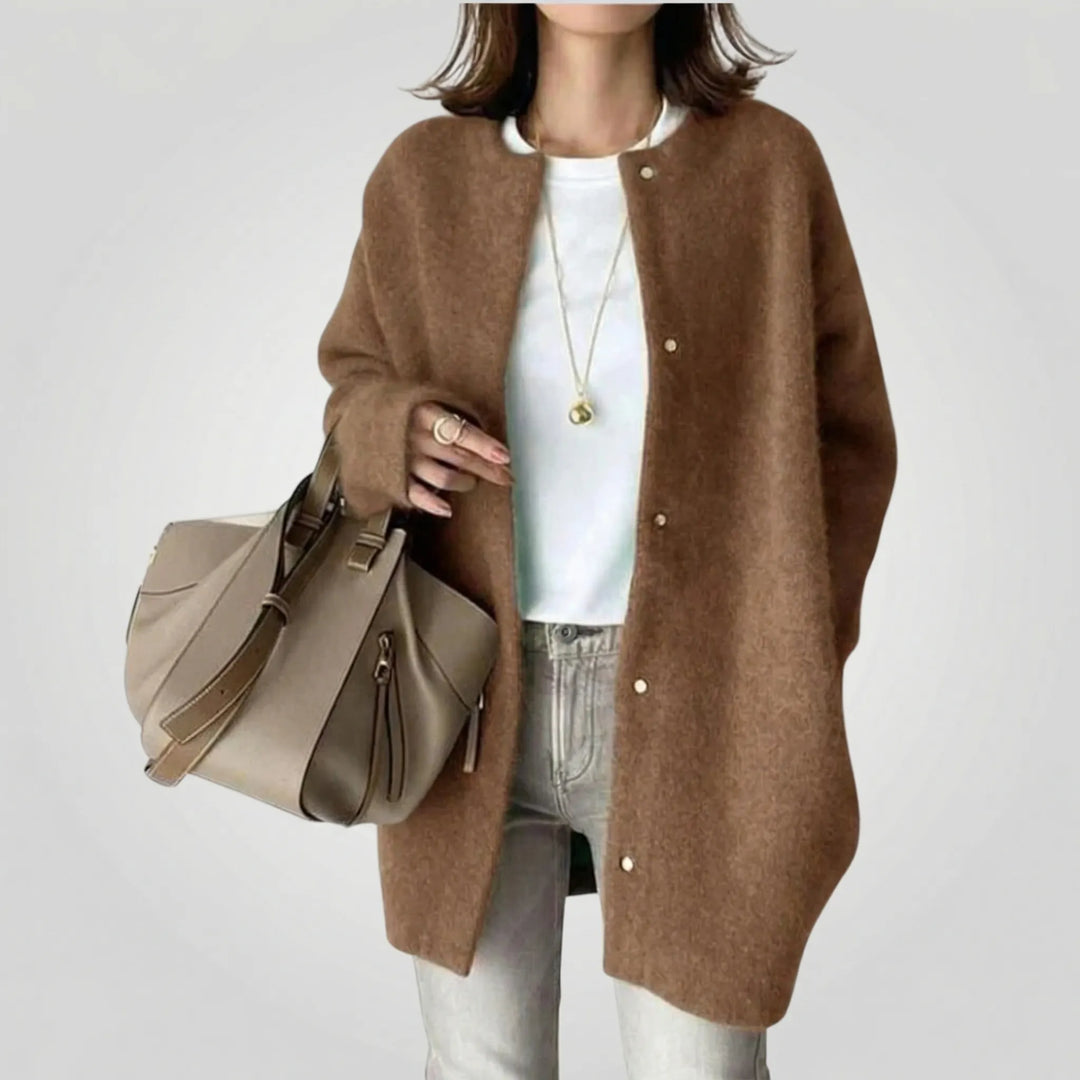 Softwren - Cardigan oversize in maglia con abbottonatura frontale