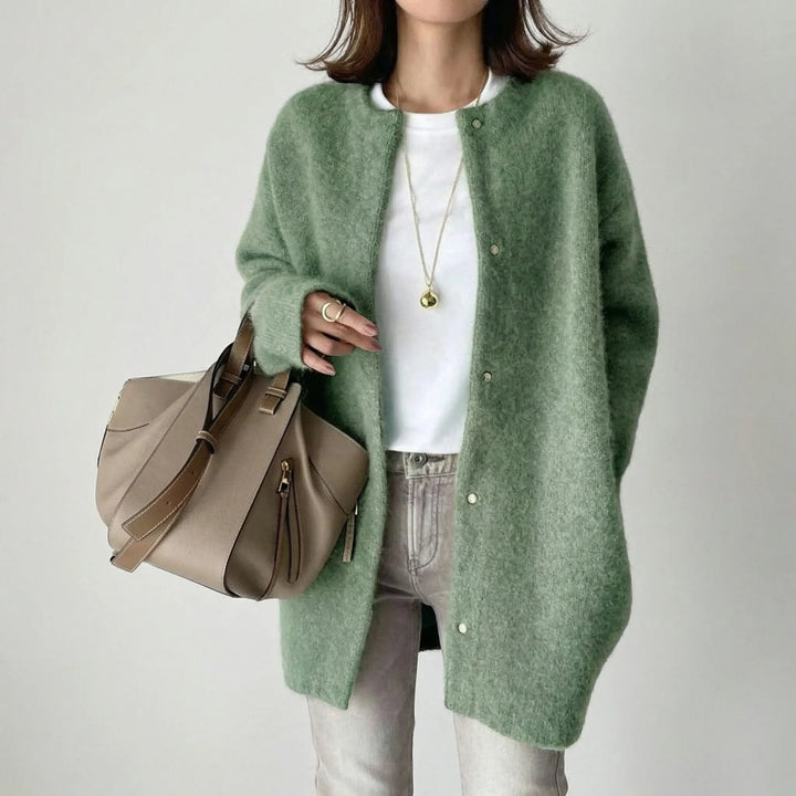 Softwren - Cardigan oversize in maglia con abbottonatura frontale