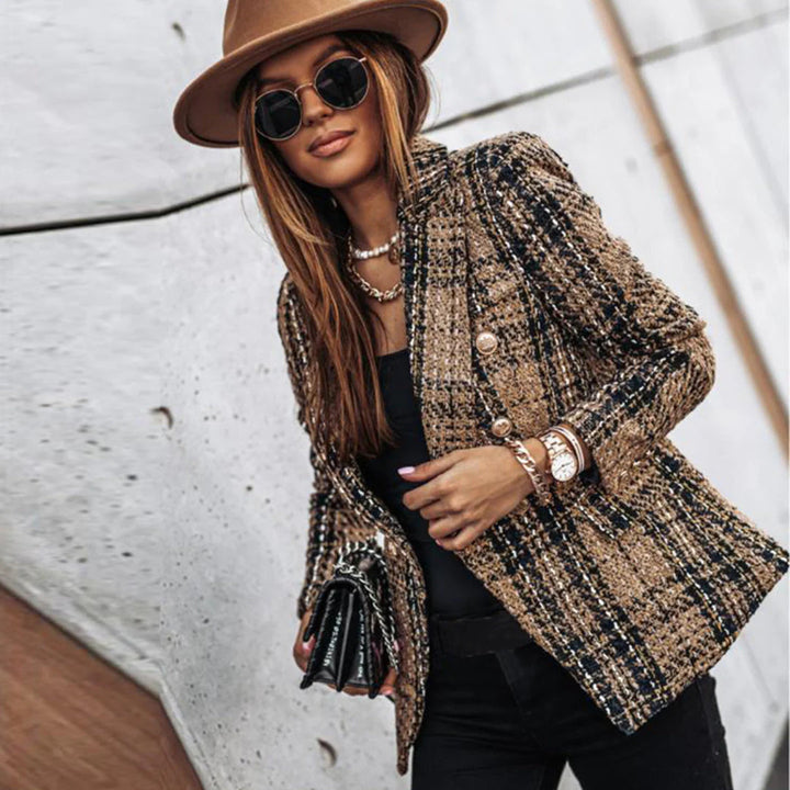 Elegante blazer da donna con motivo e bottoni dorati