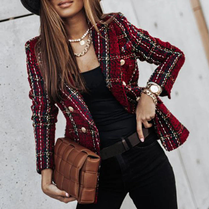 Elegante blazer da donna con motivo e bottoni dorati
