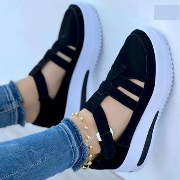 Scarpe aperte casual con chiusura a strappo da donna