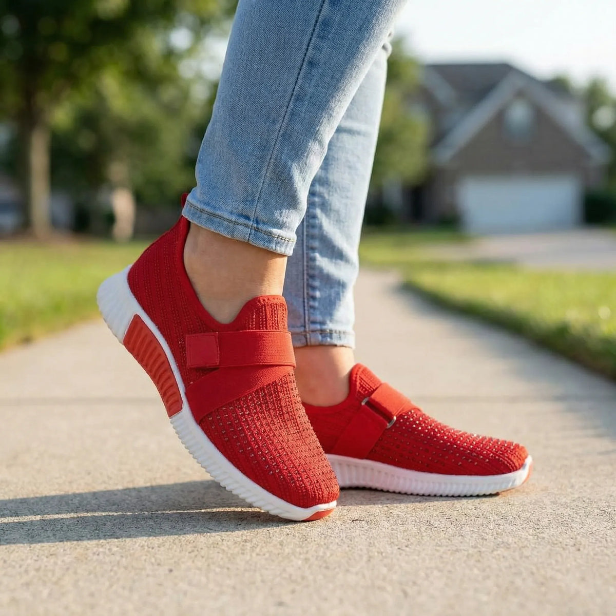 Sneaker Slip-On Con Dettaglio In Strass