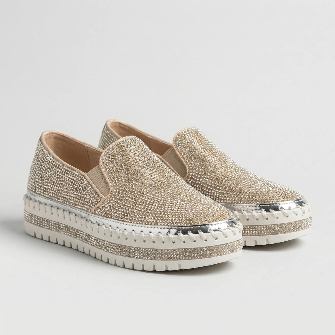 Sparkova - Ballerine slip-on decorate con strass