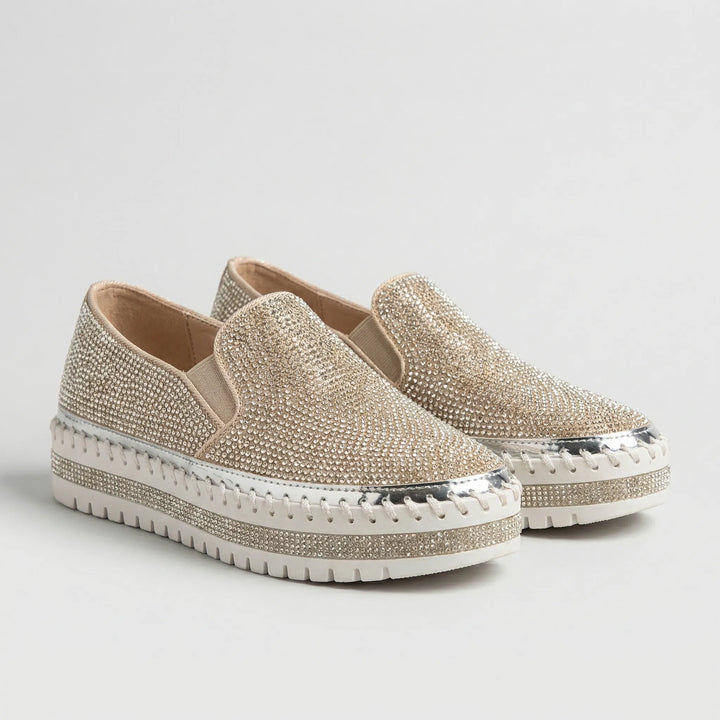 Sparkova - Ballerine slip-on decorate con strass