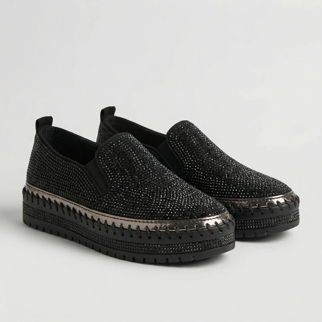 Sparkova - Ballerine slip-on decorate con strass