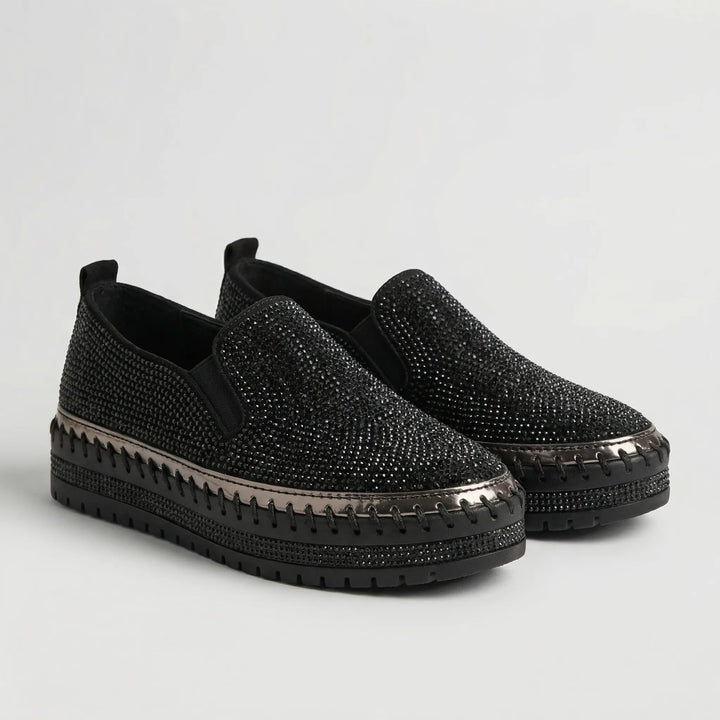 Sparkova - Ballerine slip-on decorate con strass